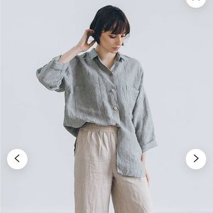 Linenfox Kay grey stripes shirt